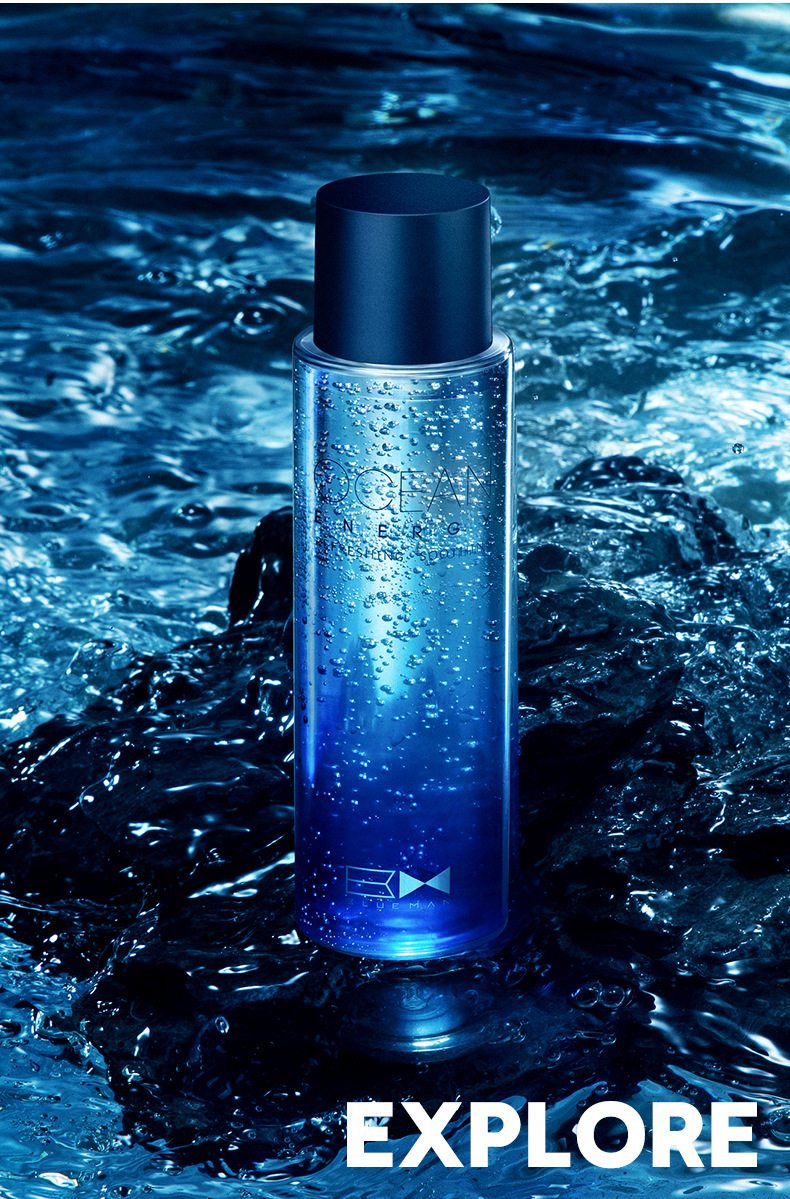 Deep water replenishing toner tightness man skin cleaning dirt reduce oil keep face clean and wet relaxation skin men' toner