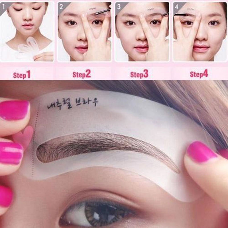 24 Pcs Reusable Eyebrow Stencil Set Eye Brow DIY Drawing Guide Shaping Grooming Template Card Easy Makeup Beauty Kit M88