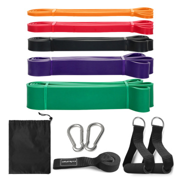 3/5PCS Pull Up Assist Bands Set Resistance Loop Bands Powerlifting Workout Exercise Stretch Bands with Door Anchor Foam Handles