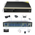 MOVOLS 12Pcs CCTV Camera Kit 2mp Outdoor Surveillance Kit 1080P IR Security Camera Video Surveillance System 16ch DVR Kits