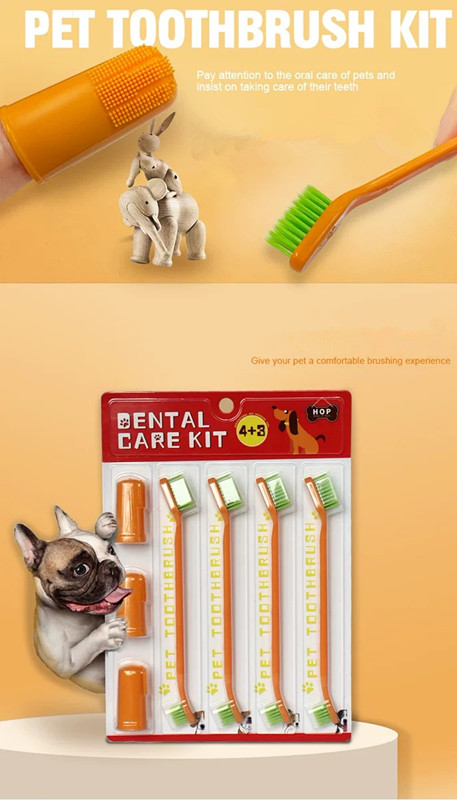 Dog Toothbrush 7pcs Finger Silicone Toothbrush set