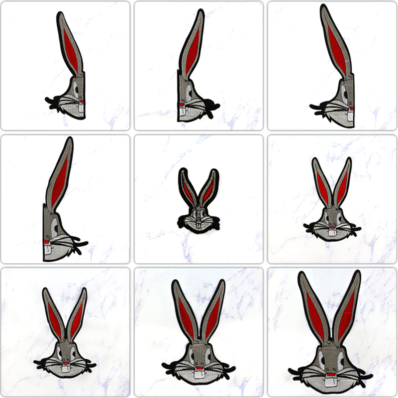 large embroidery big patch rabbit animal cartoon patches for bag badges applique patches for clothing GU-1012