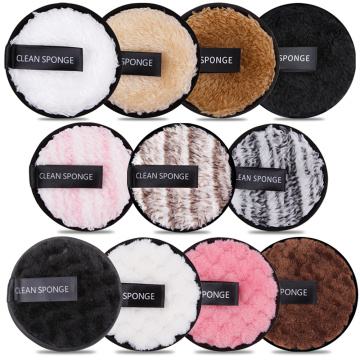1/3Pcs 8cm Make Up Remover Pads Reusable Washable Wipe To Remove Makeup Microfiber Discs Face Care Cleaning Towel Sponge Puff