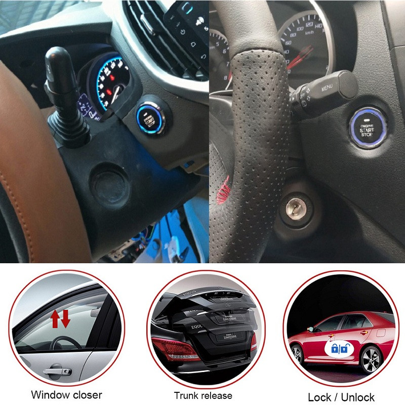 12V Car Start Stop Button Engine Push Start Button Alarm Lock Keyless System Door Push Button Tactile Buttons Anti-theft