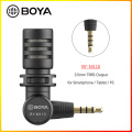 BOYA BY-M110 3.5mm TRRS BY-M100D Miniature Microphone for Smartphone Tablet Desktop Computer Laptop PC Audio Video Recording Mic