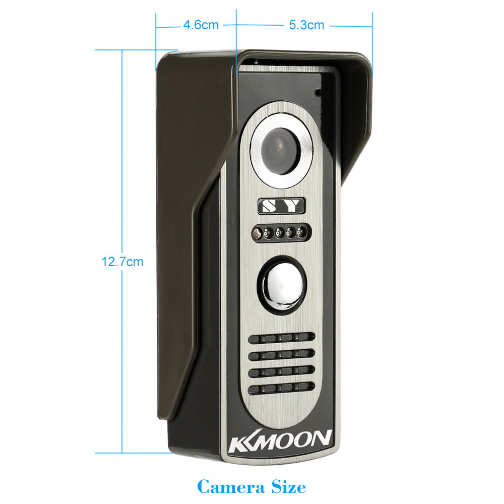 KKmoon 7'' TFT LCD Wired Video Door Phone System Visual Intercom Doorbell 800x480 Indoor Monitor 700TVL Outdoor Infrared Camera