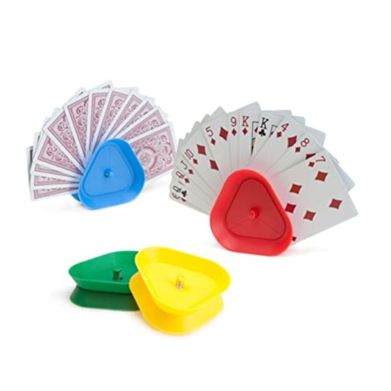 4pcs/set Triangle Shaped Hands-Free Playing Card Holder Board Game Poker Seat Lazy Poker Base Game Organizes Free Your Hands