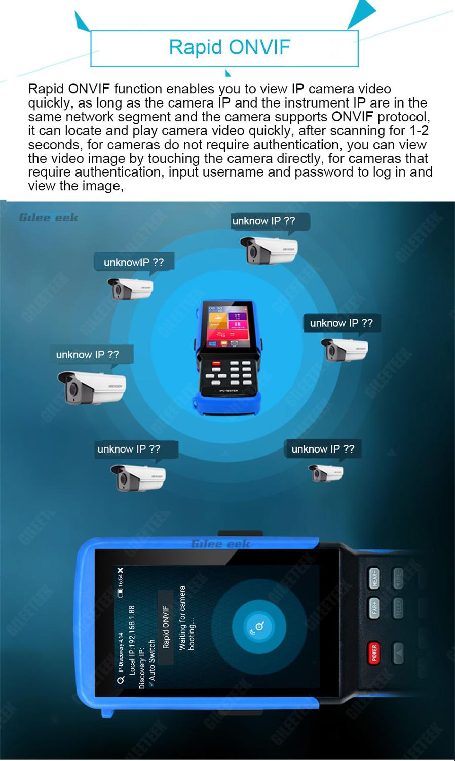 IPC9310SN 4.5inch display touch screen camera tester tool RS485 PTZ control POE UTP cable tester IPC camera HK/DH test tool