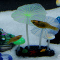 1pcs Aquariums Accessories Artificial Coral Reef Glowing Lotus Leaf Mushroom luminous Stones Fish Tank Decoration with Sucker