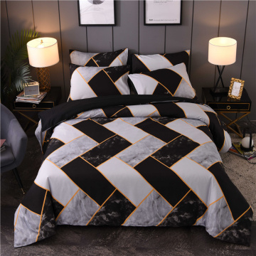 2/3pcs Geometric Pattern Bedding Set Queen King Duvet Cover Set Marble Quilt Cover Set With Pillowcase Not Include Bed Sheet