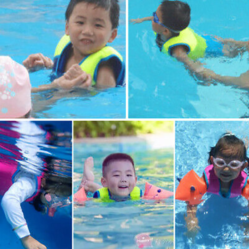 Kids Floating Swim Float Vest Kid Life Vest Universal Swimming Pool Aid Child Swimsuit Survival Vest Inflatable Emergency Summer