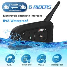 V6 Intercom Helmet Bluetooth Headset Motorcycle Comunicador Capacete Headphone Speaker for 6 Riders IP65 MP3 GPS