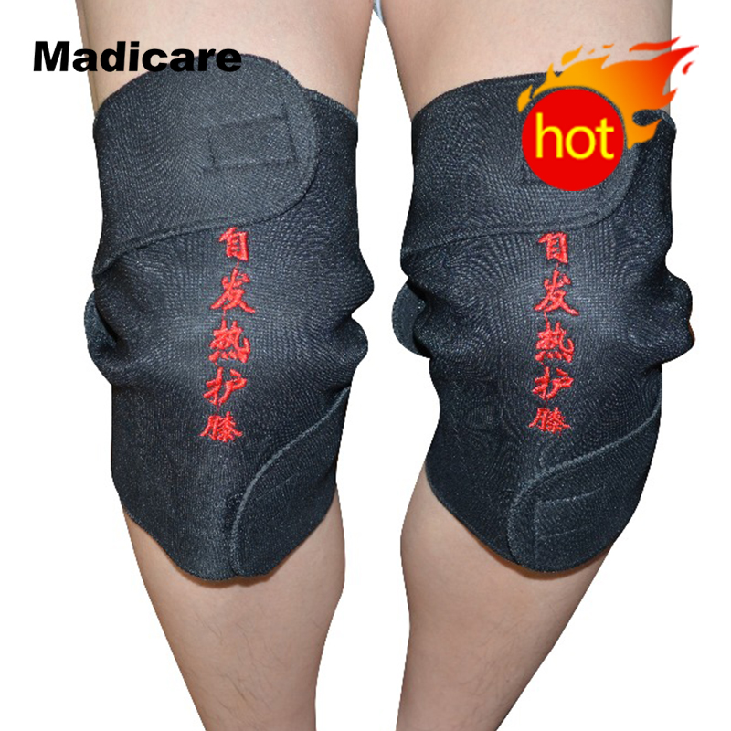 2 Pcs Magnetic Tourmaline Self Heating Therapy Elbow Knee Pads Support Brace Remedy Wrap Tourmaline Elbow and Knee Pads