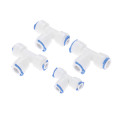 2Pcs T Type Reverse Osmosis Aquarium Quick Fitting 1/4" 3/8" OD Hose Equal Connection Tee RO Water Pipe Coupling Connector