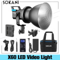 Sokani X60 Kit Version 2 v2 COB LED Video Light 80W 5600K Outdoor Photography Daylight Lighting Adjust Brightness Bowens Mount