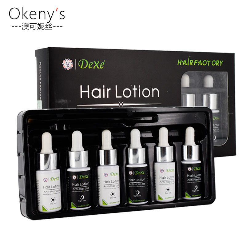 6pcs/set Dexe Hair Lotion Anti-hair Loss Day & Night Use Hair Growth Essence Keratin Hair Care Regrowth Treatment Serum Pilatory