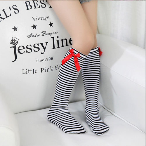 Baby Children Girls Toddler Bow Socks Soft Cotton Knee High Hosiery Tights Leg