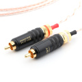 High Quality 2 rca to 3.5MM hifi 1 to 2 audio video cable with OFC pure copper Audio Cable