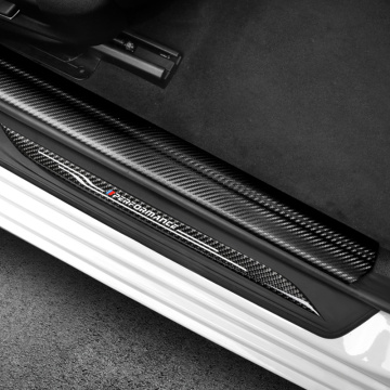 For BMW F10 2011- Car Styling Sticker Carbon Fiber Leather Door Sill Scuff Plate Guards Door Sills Protector 4PCS/set