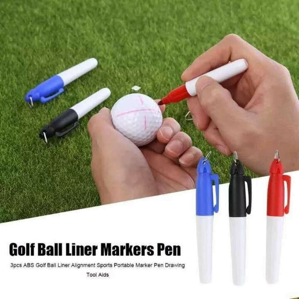 4pcs Golf Ball Triple Track 3 Line Marker Stencil ERC Chrome Golf Line Marker Golf Training Template Alignment Marks Tool