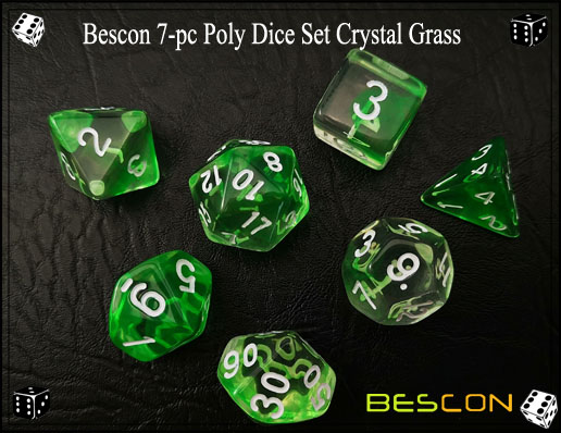 Crystal Green Dice Set-5