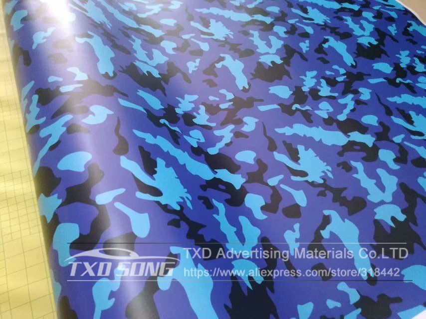 New arrival Car Styling dark blue light blue black camouflage car wrap film auto Camouflage vinyl stickers for different size