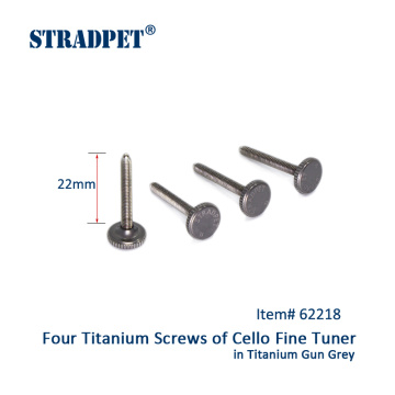 STRADPET 4pcs Titanium Screws of Cello Fine Tuner in Bright or Gun Gray, Two Bolt length, Four kinds of Nuts for Cello Tuner