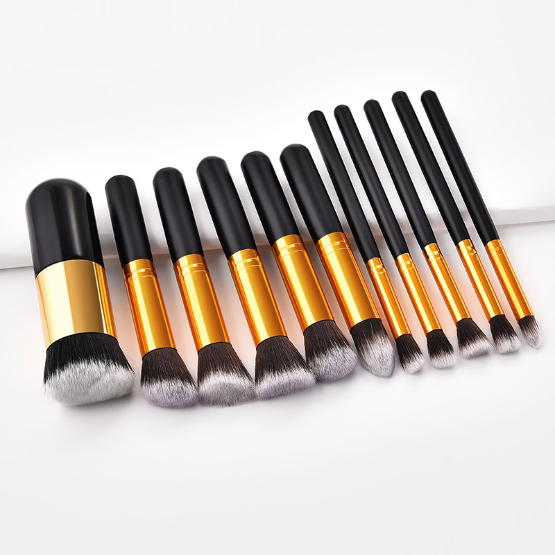 11 Pcs/set Makeup Brushes Foundation Powder Brush Soft Eyeshadow Brush Professional Liquid Blending Mineral Powder Makeup Tools