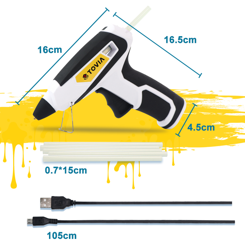 Fast Heating Glue Gun Cordless Hot Melt Glue Gun USB Charger Graft Repair Tools with 20pcs Glue Sticks Household DIY Tools