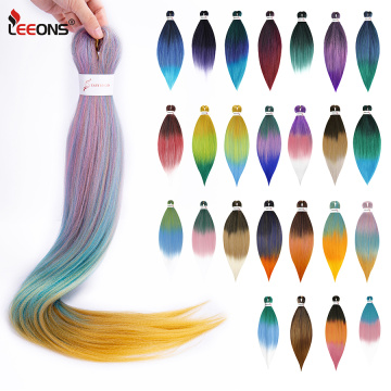 Leeons Easy Braid Pre-Stretched Brading Hair 26 Inch Yaki Straight Synthetic Easy Jumbo Braids Ombre Braiding Hair Extensions