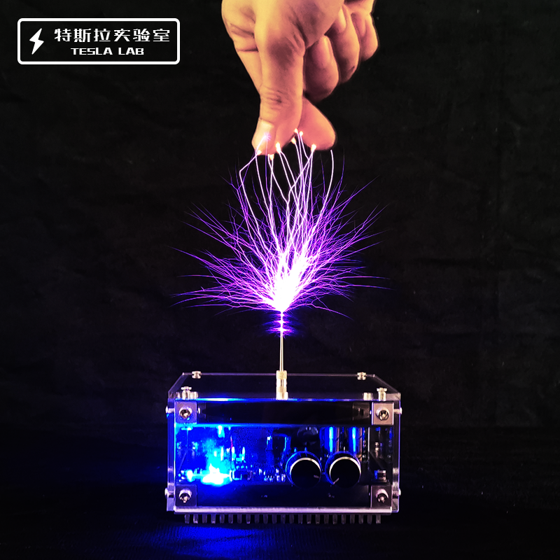 Christmas Gift Newest 10CM Flat-panel Bluetooth Music Tesla Coil High Frequency and High Voltage Pulse Test Apparatus