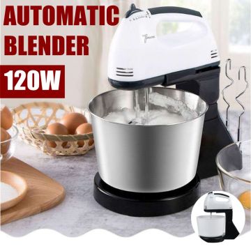 120W 1.7L 7 Speed Electric Food Mixer Table Stand Cake Dough Mixer Handheld Egg Beater Blender Baking Whipping Cream Machine