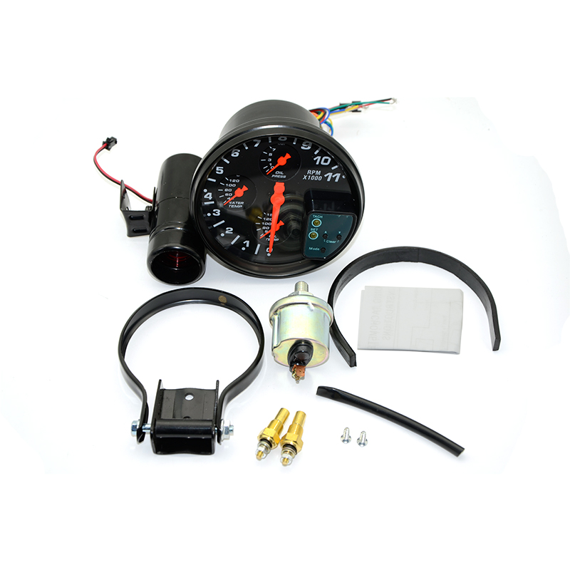 5" 4 IN 1 Car Auto Racing Meter Water Temperature Gauge Oil Temp Gauge Oil Pressure Gauge Tachometer With Sensor