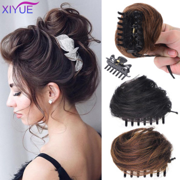XIYUE Fashion Women Curly Chignon Hair Buns claw Clip In Hairpiece Extensions Synthetic High Temperature Fiber Chignon Fake Hair