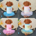 Funny Dog Clothes Fashion Small Dog Wedding Dress Skirt Puppy Clothing Pet Clothes striped flannel dog dress princess dress Hot