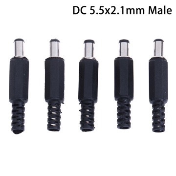 5/10pcs 5.5*2.1 DC Male Jack DC Power Plug Socket Jack Adapter Connector CCTV Cameras Socket Adapter