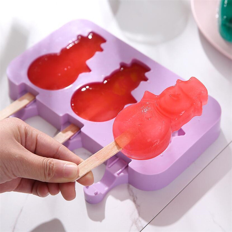 New Silicone Ice Cream Mold Popsicle Molds DIY Homemade Cartoon Ice Cream Popsicle Ice Pop Maker Mould Baking Ice Cube Tray