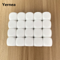 Yernea 25Pcs White 18mm Blank Dice Acrylic Rounded Corner D6 Blank RPG Dice Can Write and DIY Carving Children Teaching Dice Set