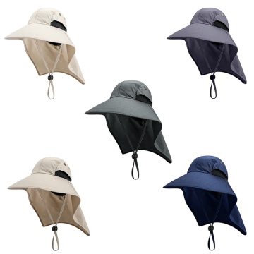 Quick Drying Wide Brim Caps For Men Solid Color UV Protection Sport Caps Hats Fashion Camping Boating Hiking Fishing Sports Hats