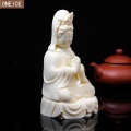 White Guanyin sculpture statue home decoration crafts 13cm beautifully carved Feng Shui decorative Buddha statue free shipping