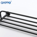 GAPPO black Towel rack stainless steel bathroom towel holder hanger rod bath hardware accessories wall mounted bath racks porte