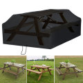210D Black Waterproof Anti Dust Picnic Table Cover Outdoor 6/8 Seater Square Tablecloth Elastic Garden Patio Furniture Cover