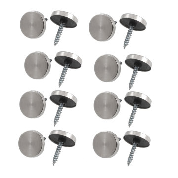 UXCELL 8 Pcs 14Mm Dia Stainless Steel Decorative Mirror Screw Cap Nails