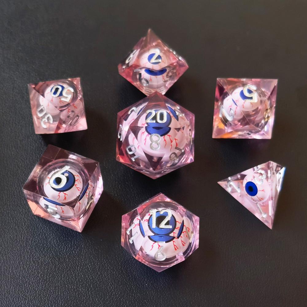 Dragon Eye Liquid Core Sharp Edge Handmade Dice Set 5