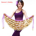 Cheap Dancewear For Women Belly Dancewear Training Accessories Hip Scarf 288 Coins Belt Golden Belly Dance Hip Belt