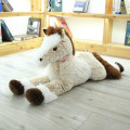 120cm Big Horse Plush Toys Long Fur Stuffed Animal Plush Horse Toys Plush Doll for Girl Cushion Kids Birthday Gift Home Decor