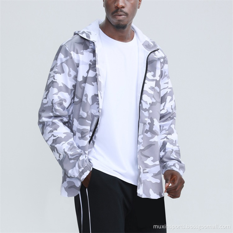 Wholesale Camo Men Workout Jacket Full Zip