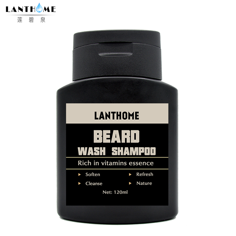 Lanthome Beard Shampoo for Men Vitamin Essence Cleansing Moisturizing Nourishing Beard Shampoo Repair Conditioner Beard Shaping