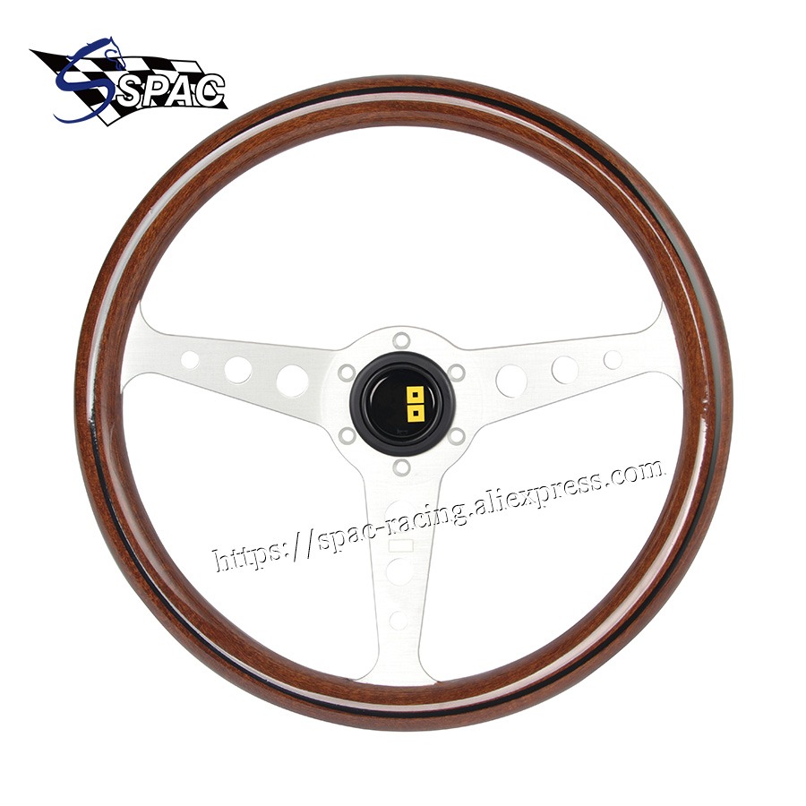 358mm Car Racing Steering Wheel Aluminum Bracket Copy wood Sport Steering wheel