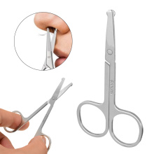 3.5" Mini Curved Mustache Scissor Stainless Steel Nose Ear Hair Remover Scissor Trimmer Safety Tips